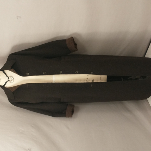 Reversible Alpaca Coat Made n Peru for Barry Bricken Coffee Brown & Dark Natural - Picture 6 of 14